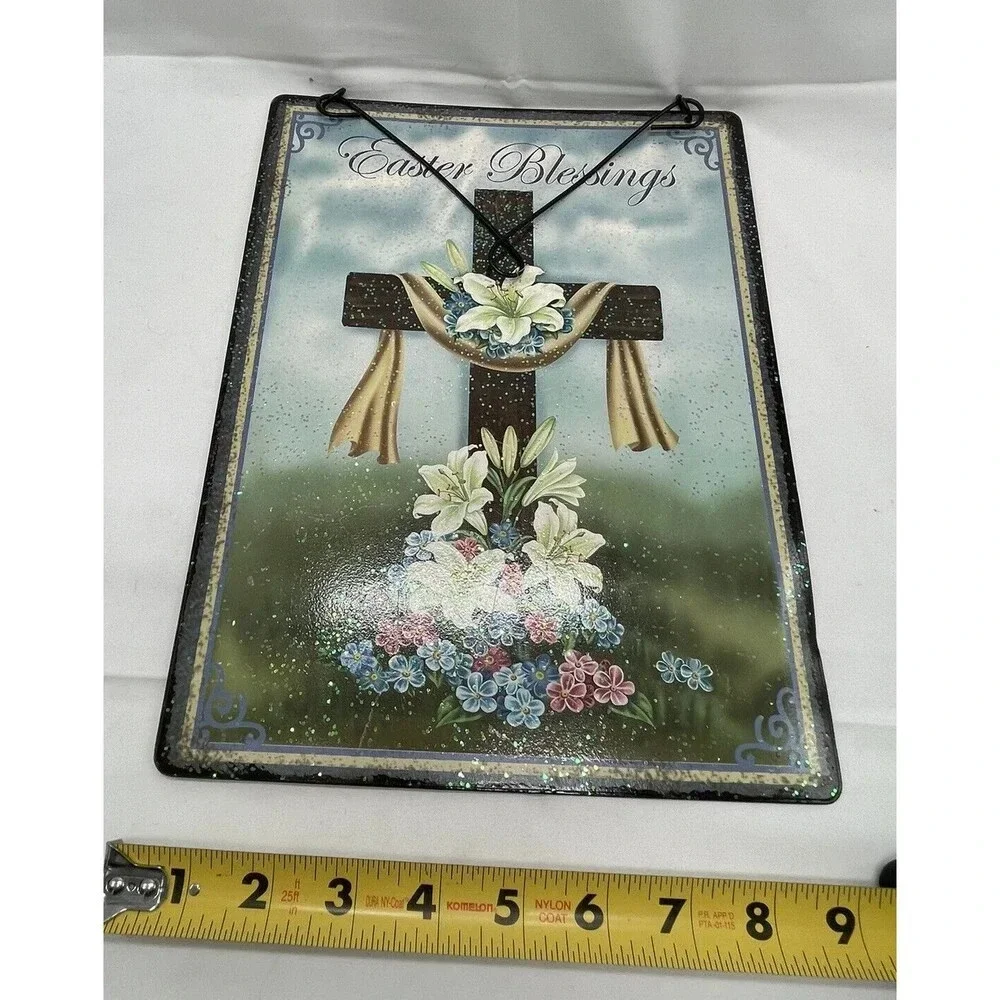 Easter Blessings Wood Hanging Plaque Wall Door Hanger Sign Decoration